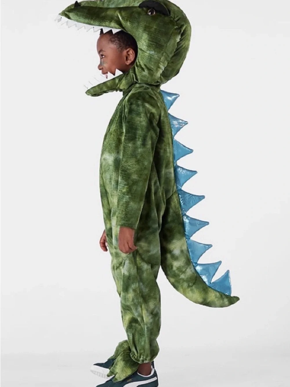 Pottery Barn Kids Green Dinosaur Costume with Blue Spikes - Picture 1 of 5